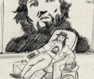 Sketch board drawn by Herbert Sigüenza for the 1991 play "A Bowl of Being."