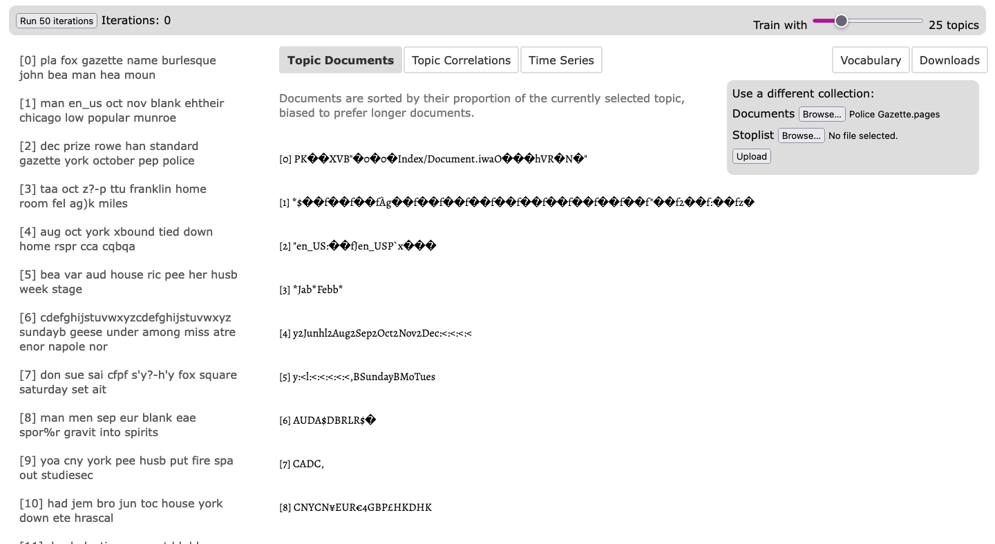 Image shows a screenshot of a plain text page that has gone through the software and has become jumbled, with random characters where text should be